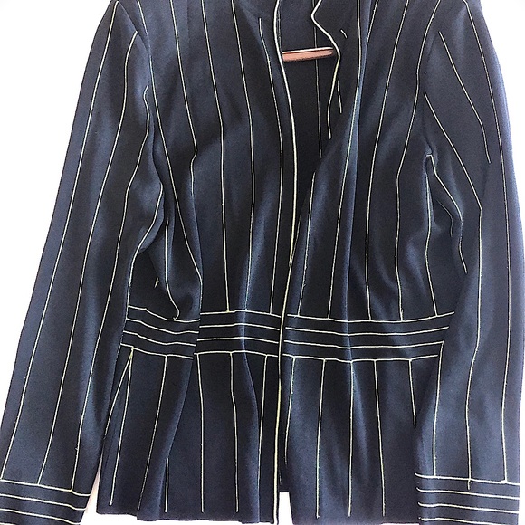 💚 Designer Ming Wang Open Cardigan Jacket — Medium - Picture 2 of 6